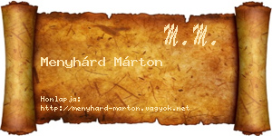 Menyhárd Márton névjegykártya