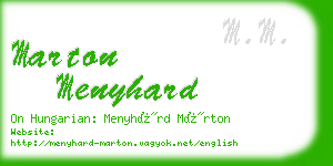 marton menyhard business card